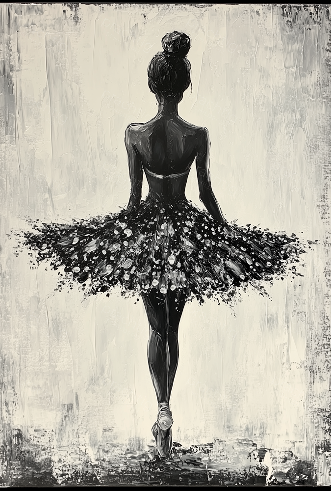 Ballerina in Zwart-Wit Contrast