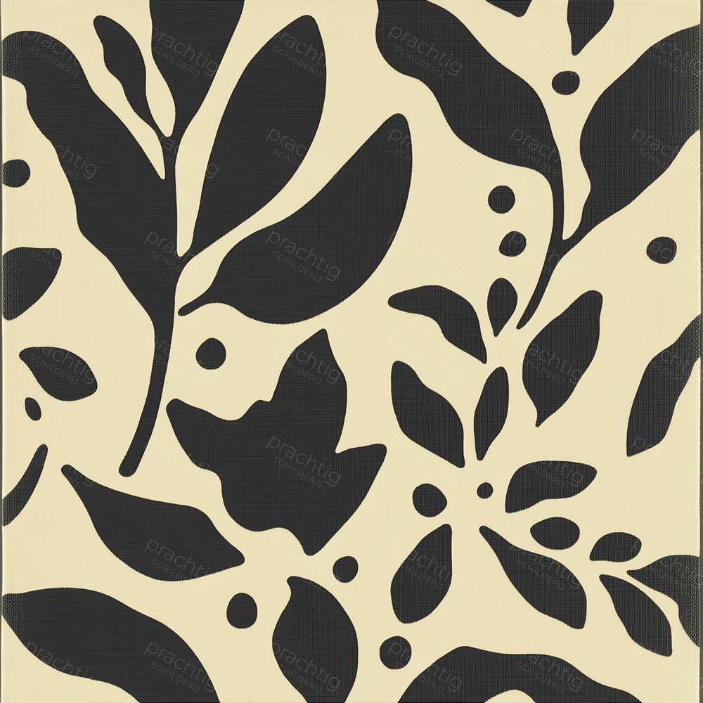 Floraal Schaduwspel in Zwart en Beige