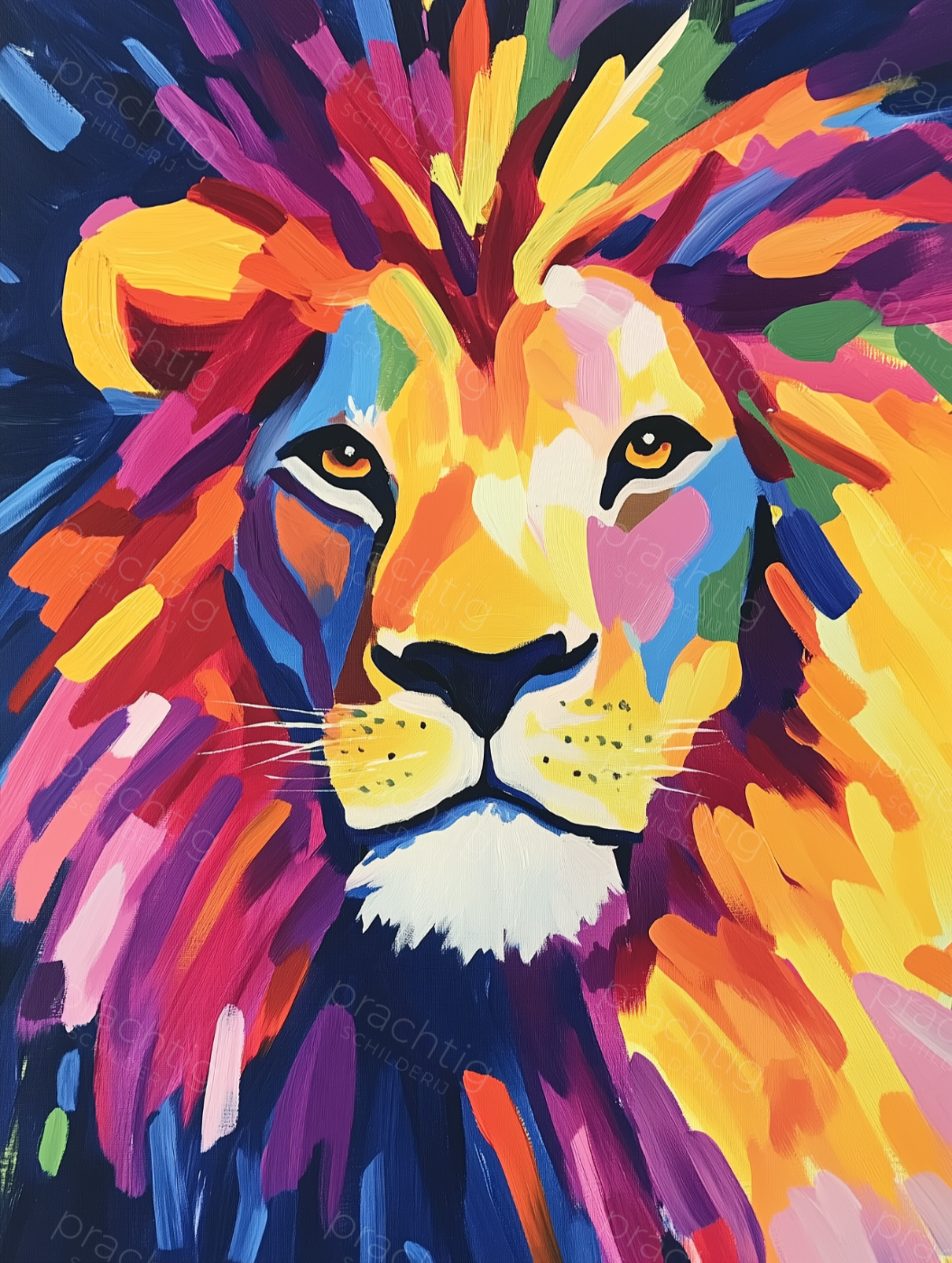 Leeuw in Levendige Kleuren