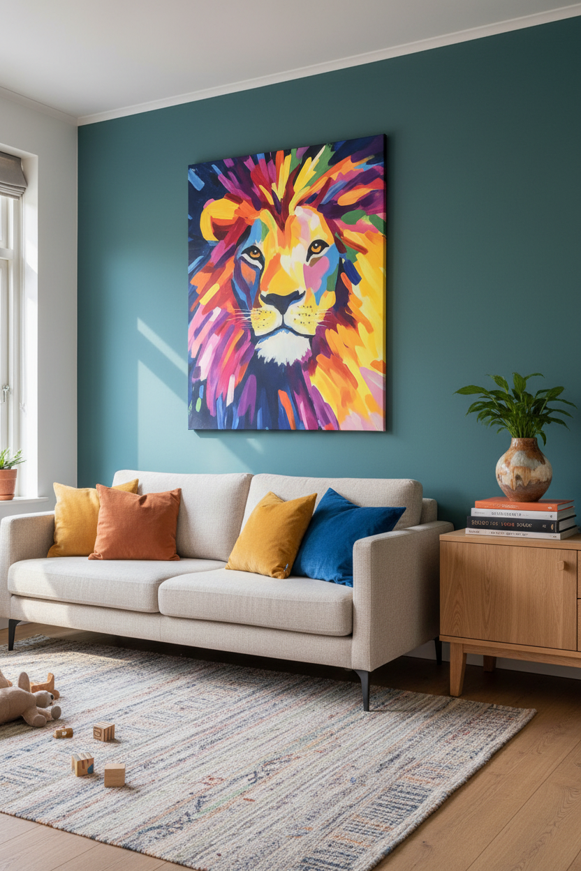 Leeuw in Levendige Kleuren