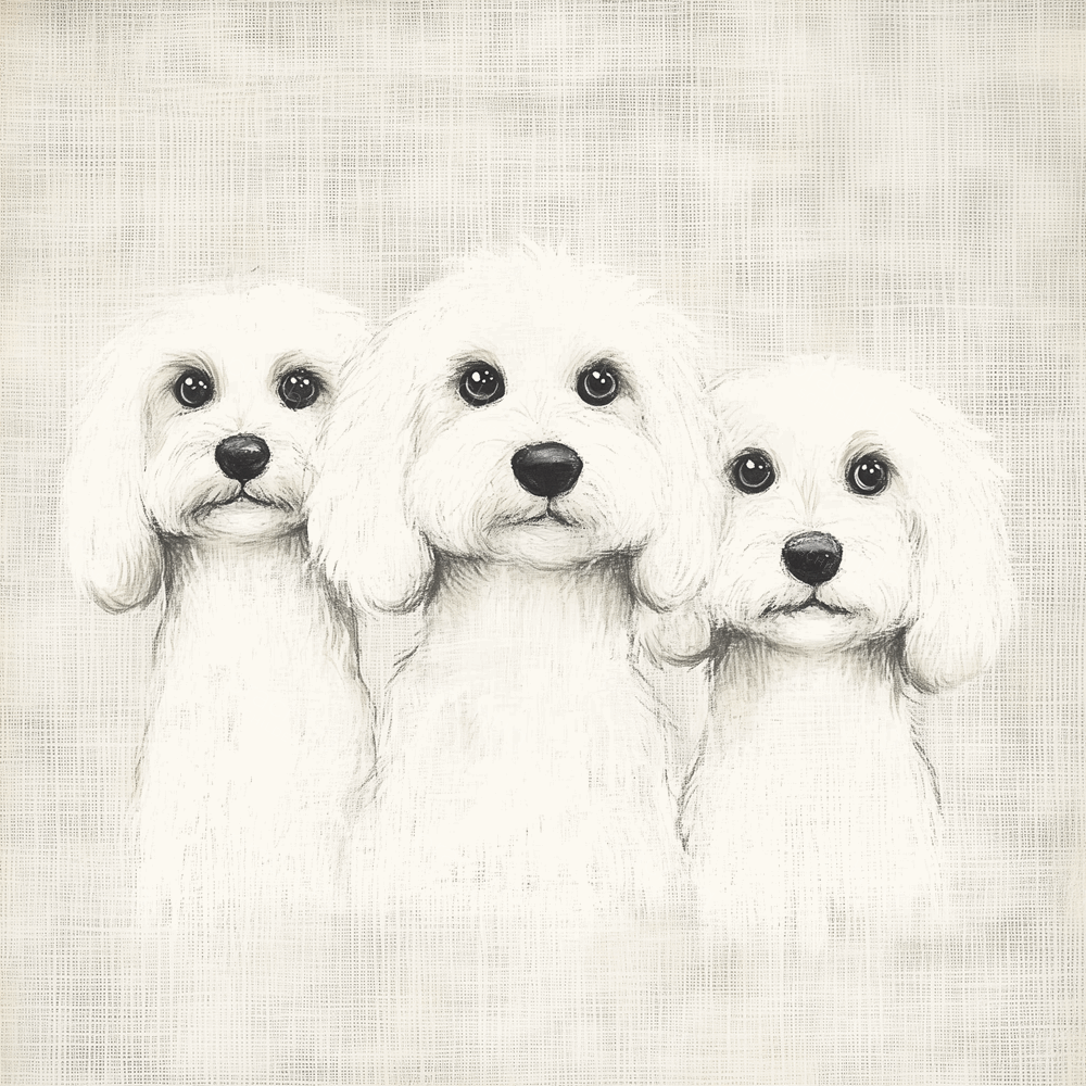 Drie Witte Honden Portret