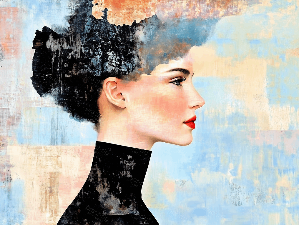 Dromerige vrouw met rode lippen