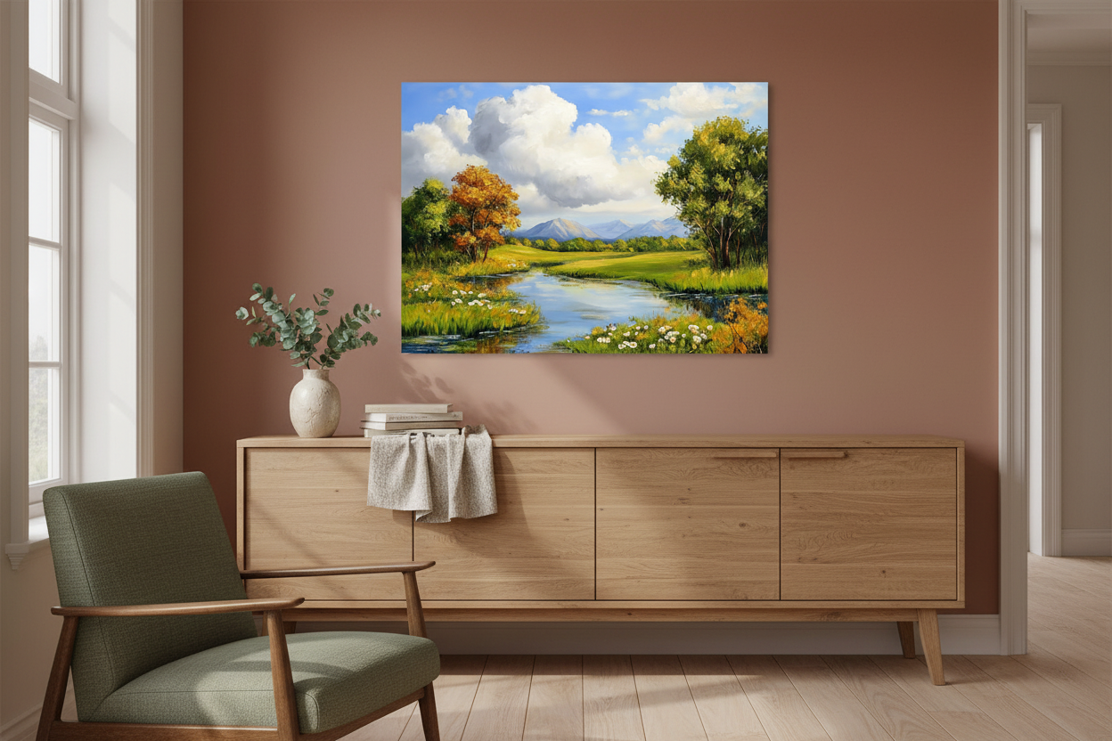 Herfstlandschap Met Wolkenhemel