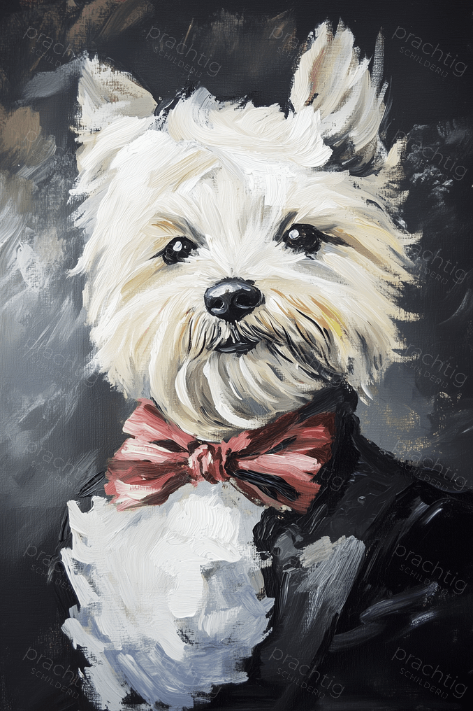 Stijlvolle Westie in Rood Strikje