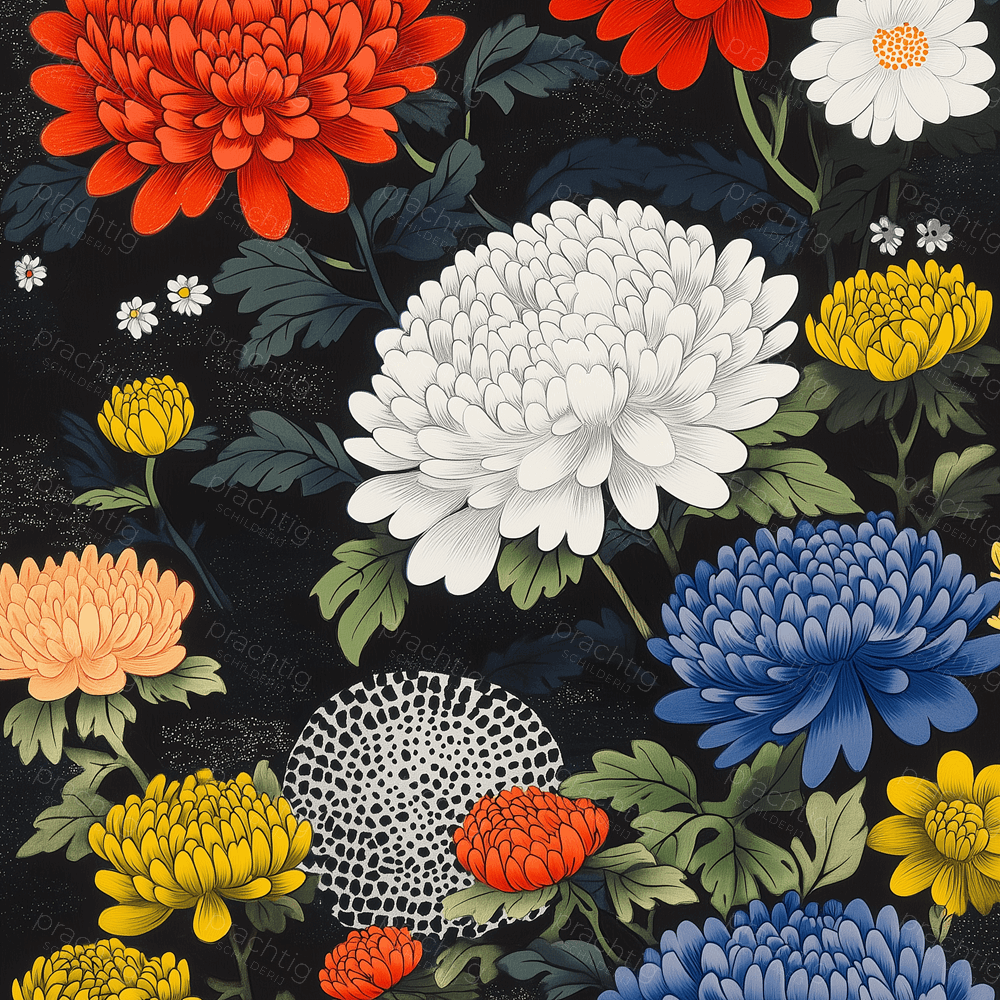 Bloemenpracht op donkere achtergrond