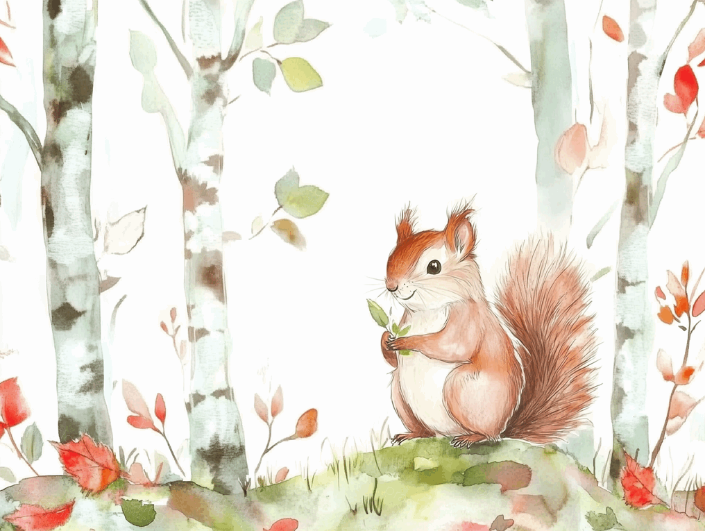 Eekhoorn met Herfstbladeren