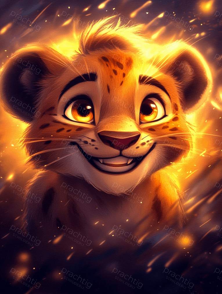 Vrolijke Welp in Gouden Gloed