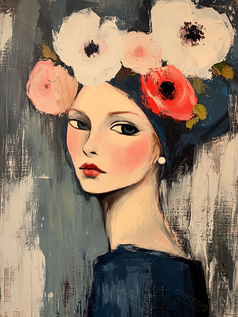 Vrouw met bloemenkroon