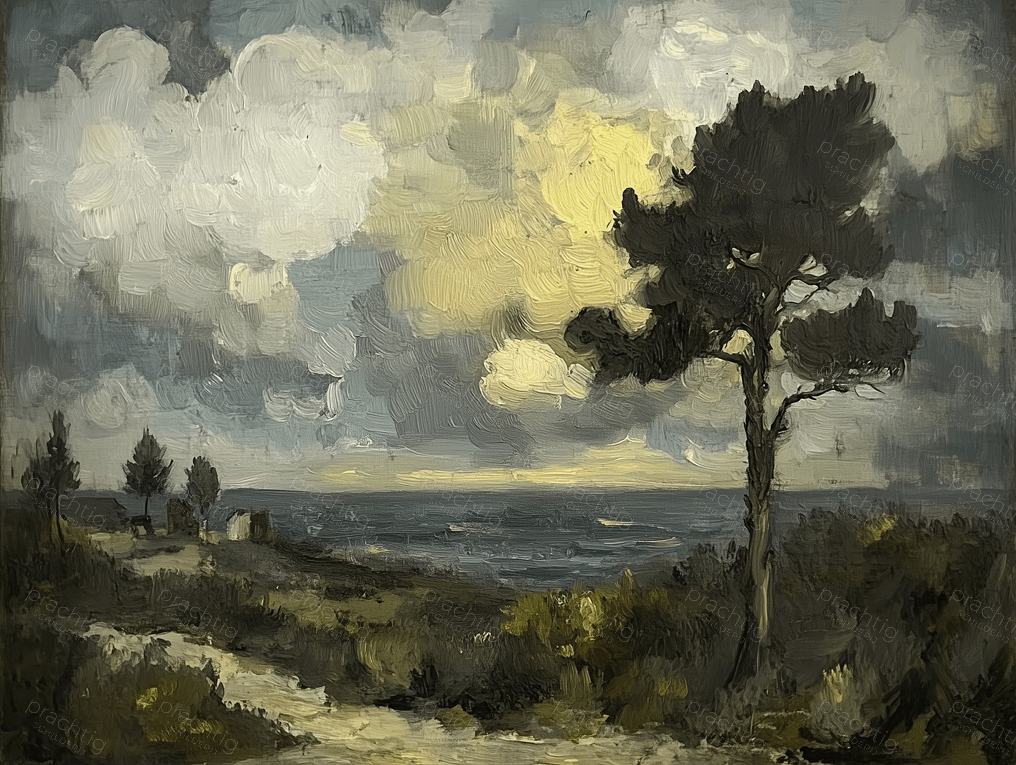 Eenzame boom bij de kust