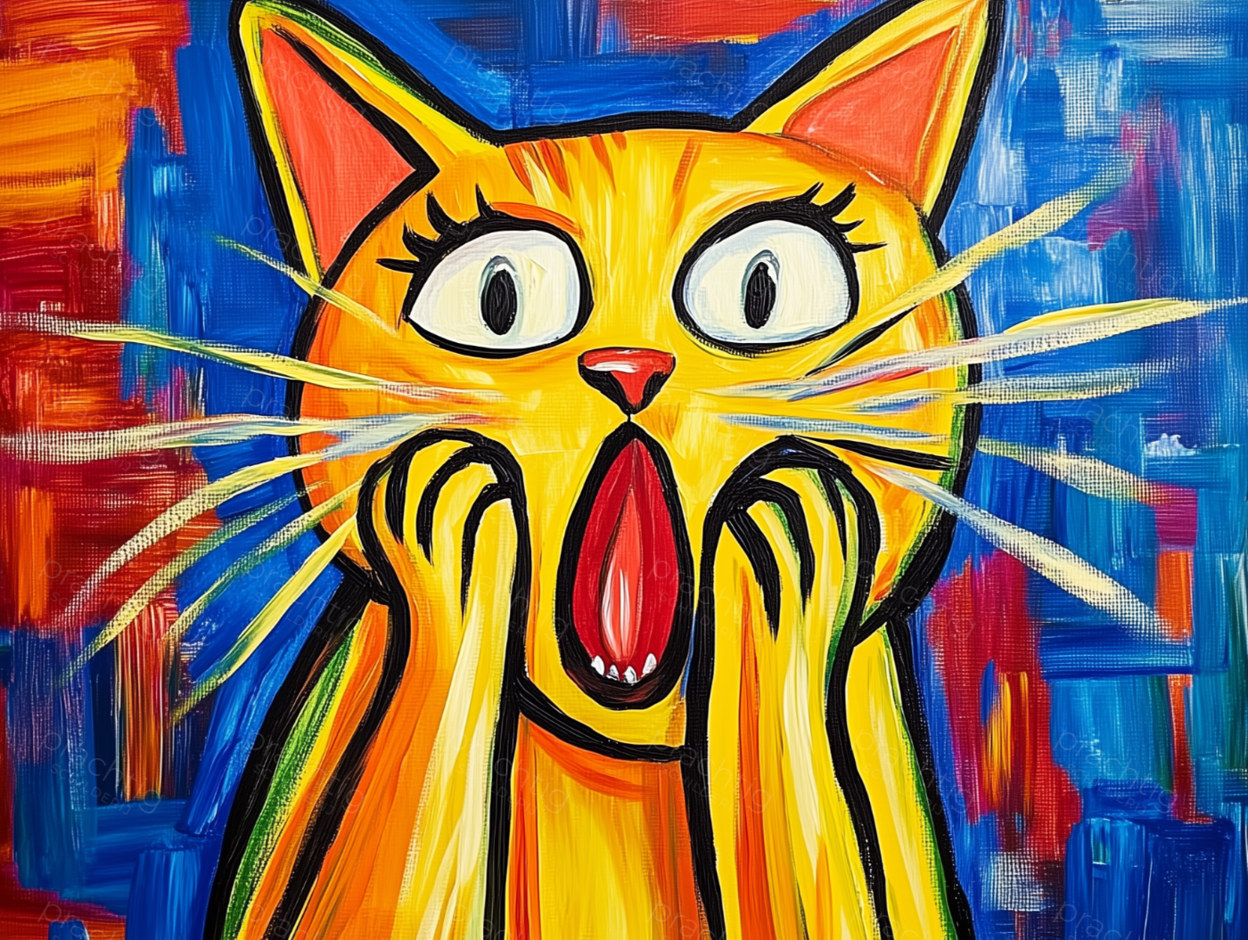 Verrassende Kat met Expressie