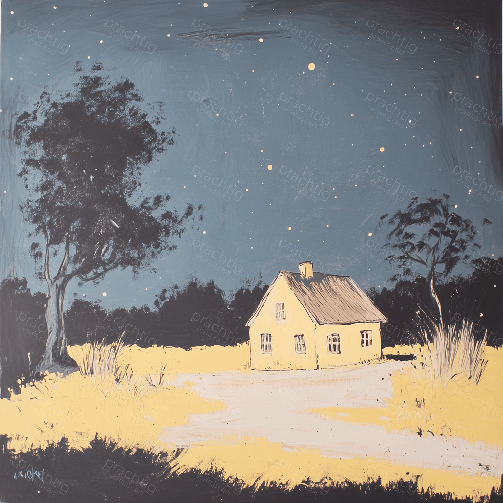 Sterrennacht bij een Geel Huis