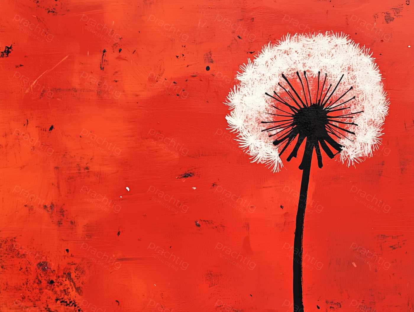 Paardenbloem op Vurig Oranje/Rood