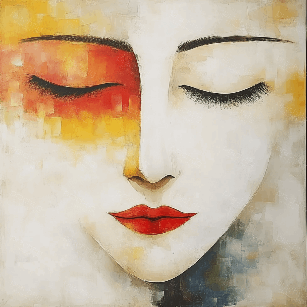 Rode Lippen en Gesloten Ogen