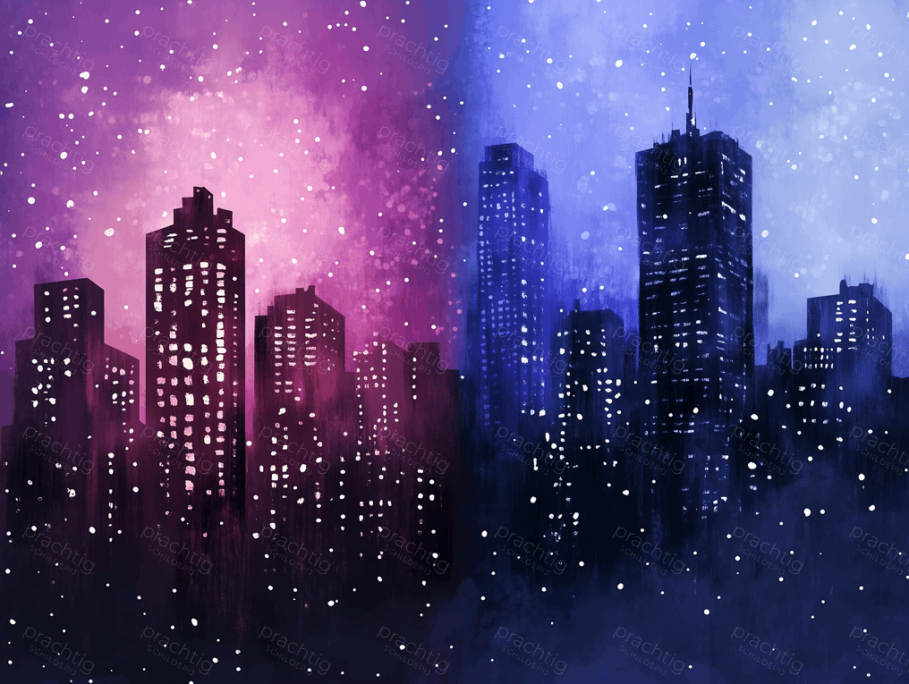 Stedelijke Silhouetten in Avondlicht