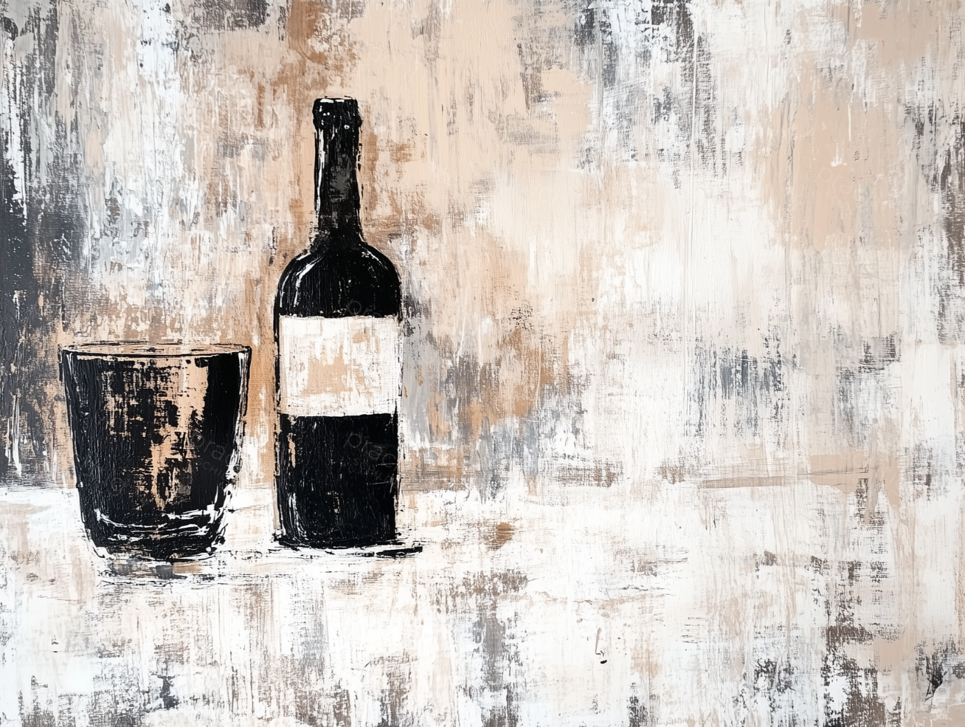 Stijlvolle Abstractie van Fles en Glas