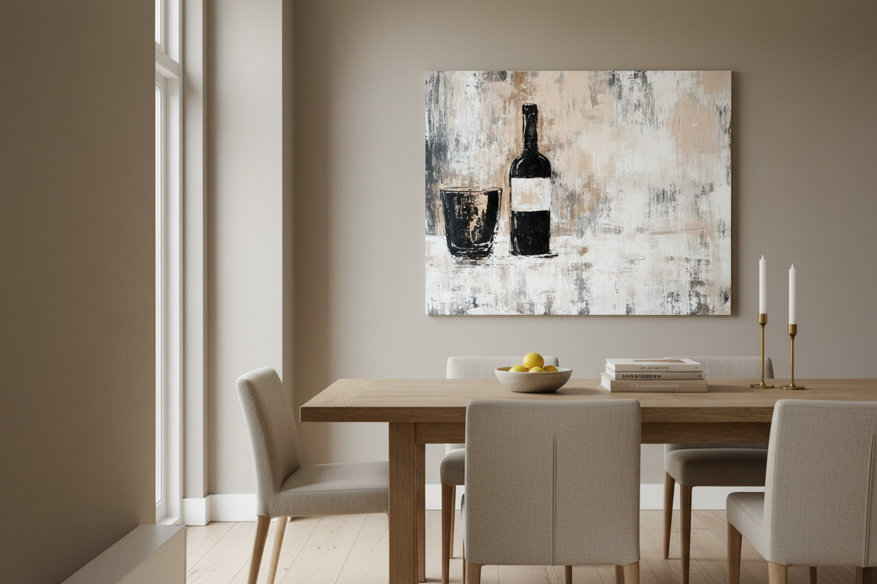 Stijlvolle Abstractie van Fles en Glas