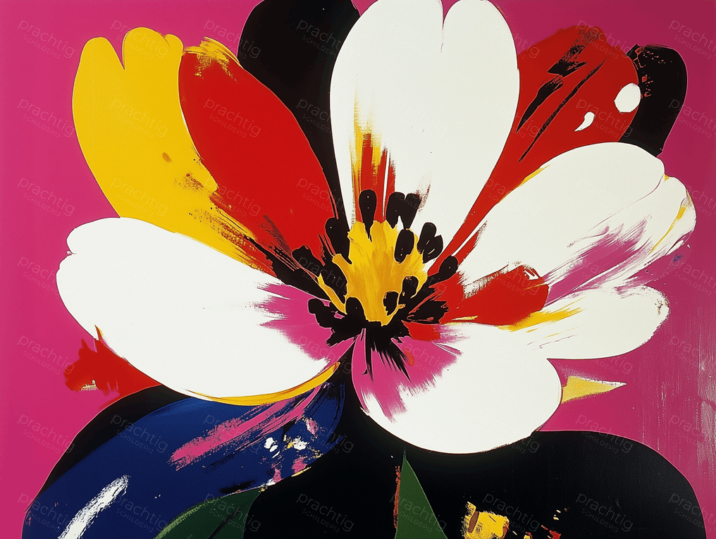 Kleurrijke Tulp op Roze Achtergrond