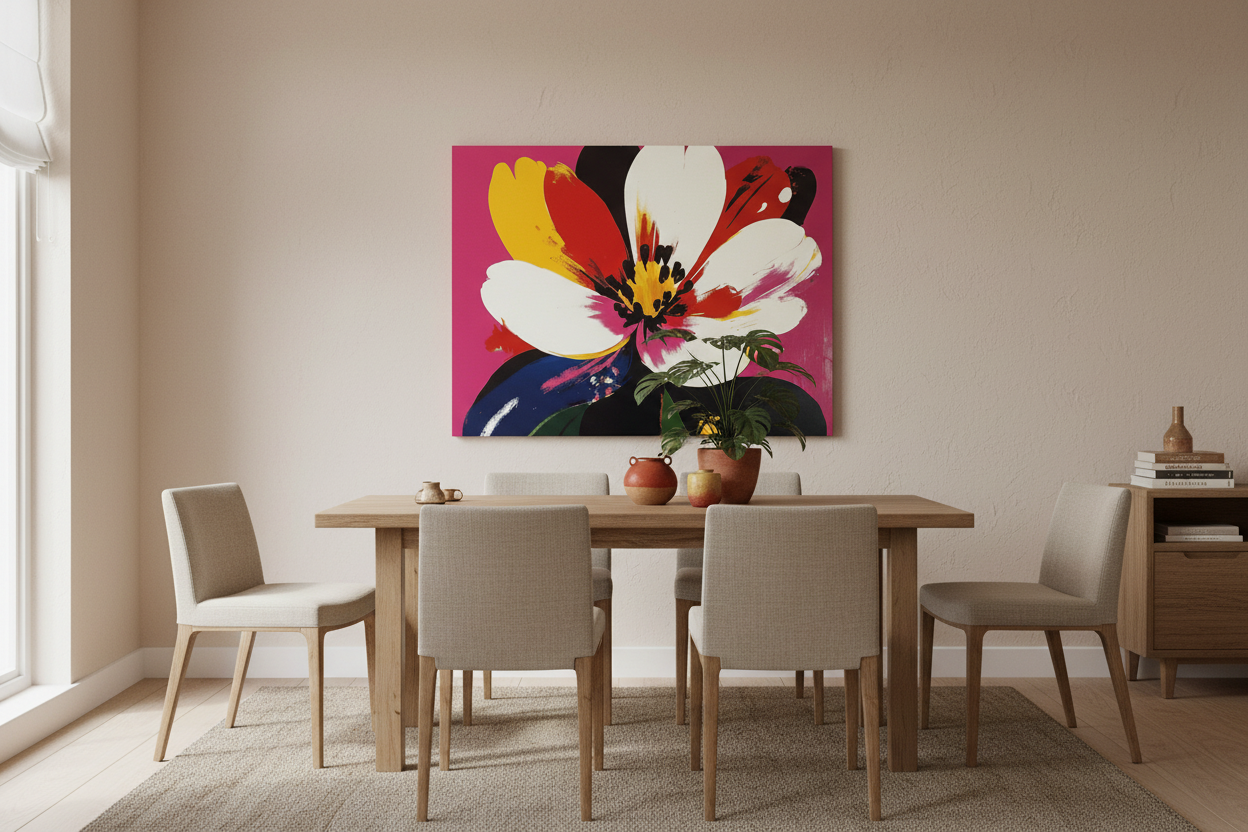 Kleurrijke Tulp op Roze Achtergrond