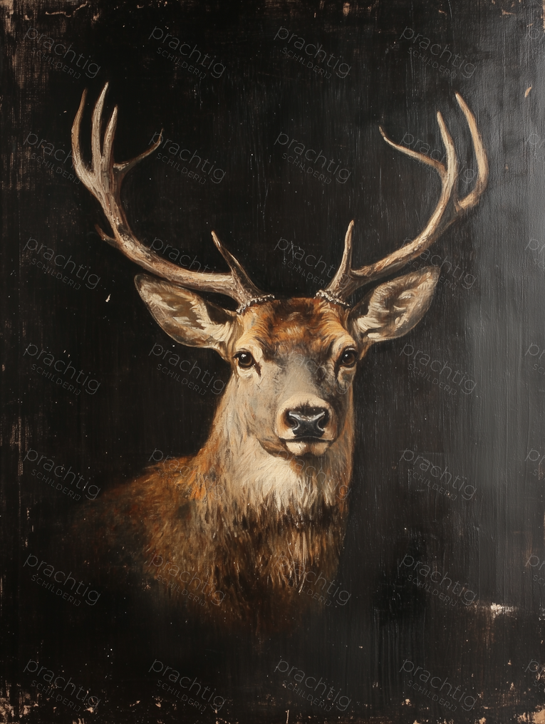 Majestueus Hert in Donker Licht