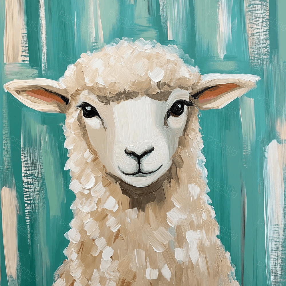 Zacht Schaap Voor Turquoise Achtergrond