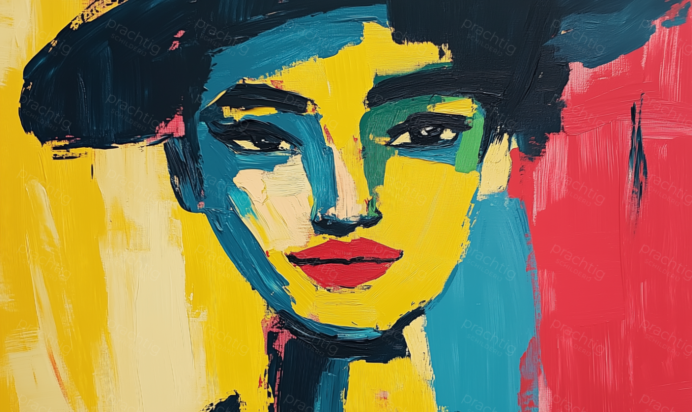 Vrouwelijk Portret in Expressieve Kleuren