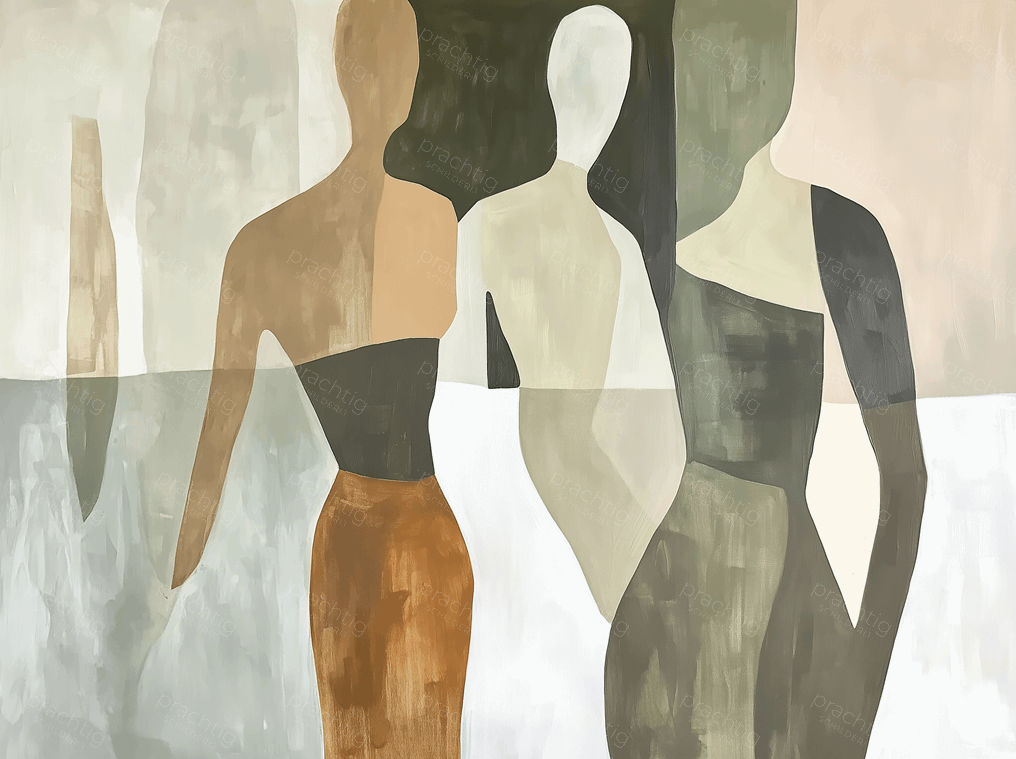 Gestileerde figuren in zachte tinten