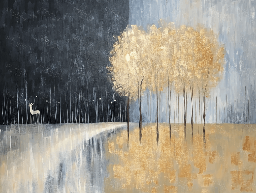 Gouden Herfstlandschap met Hert