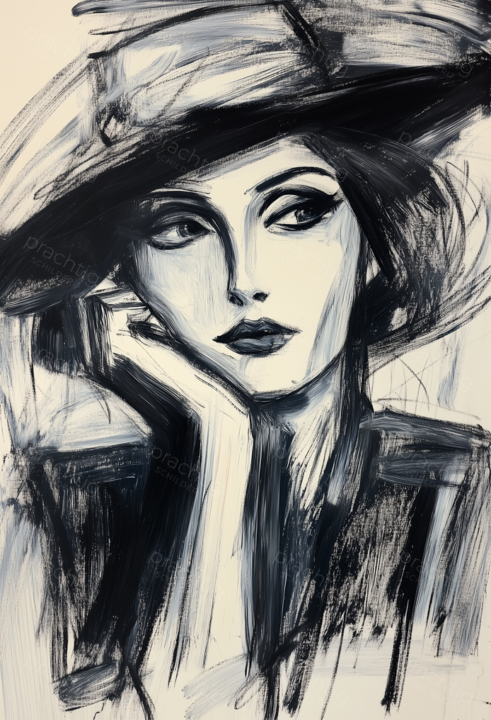 Intrigerende Dame in Zwart-Wit