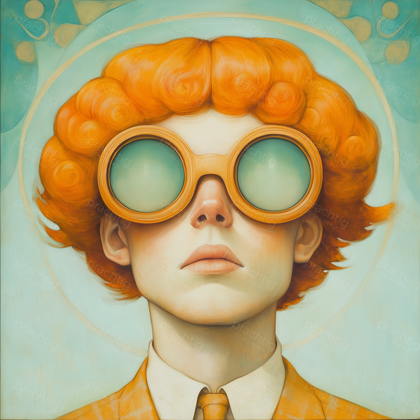 Retro Bril en Oranje Haar