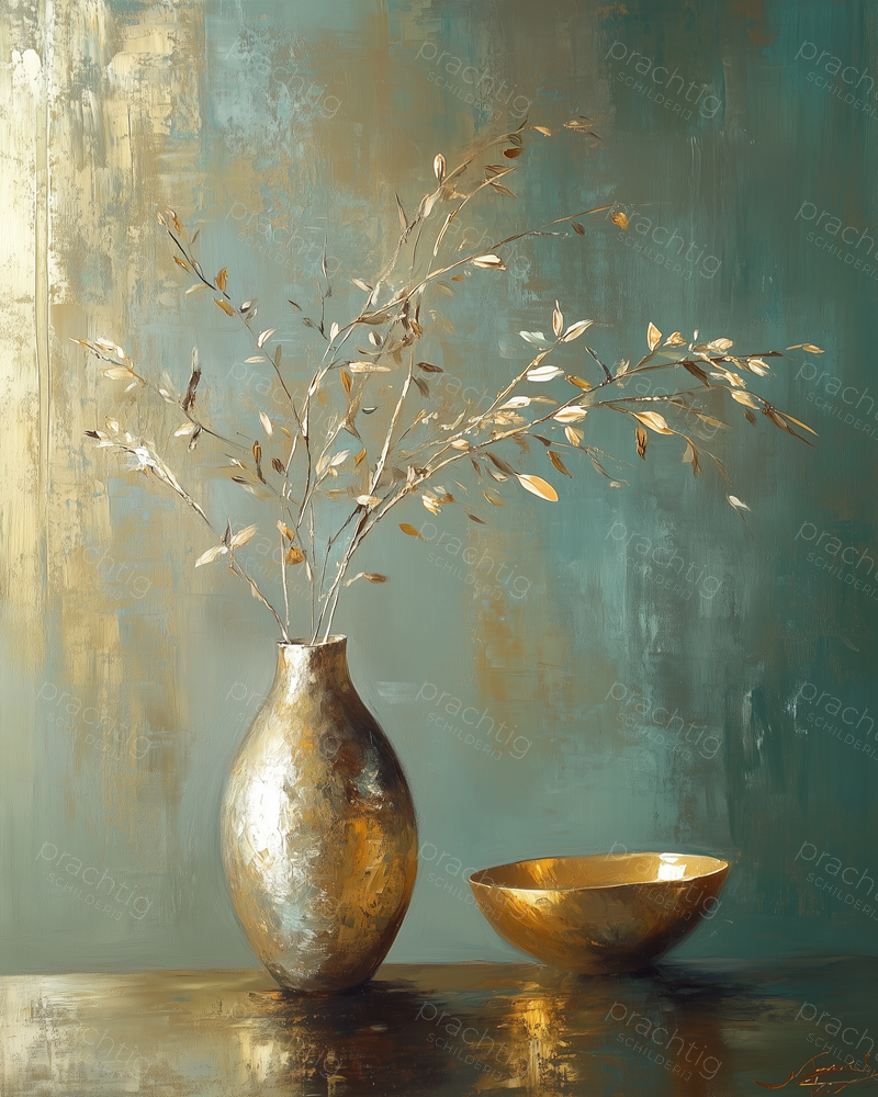 Gouden vaas met takken