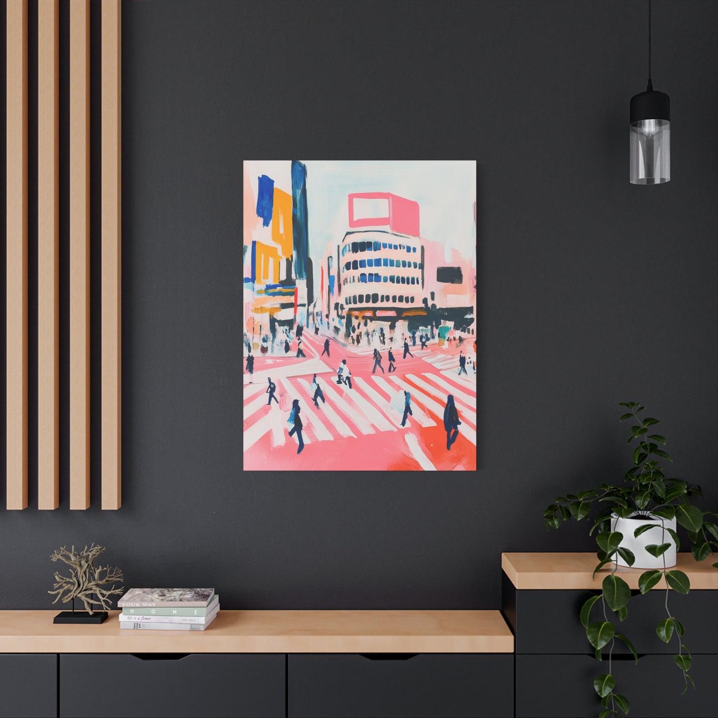 Stadse drukte op kleurrijk kruispunt