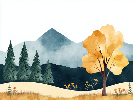 Herfstboom voor bergen
