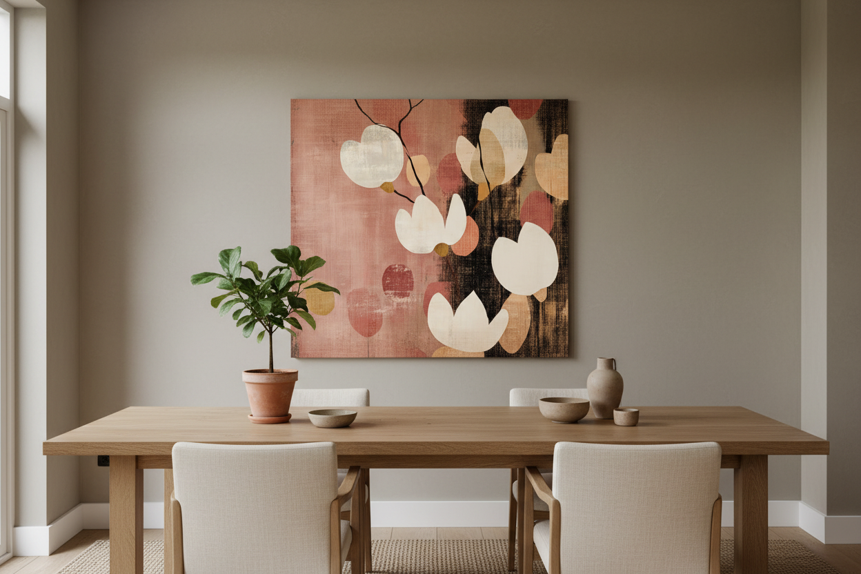 Bloemen op zachtroze achtergrond