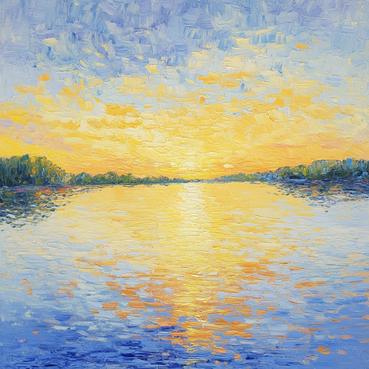Zonsondergang boven de rivier