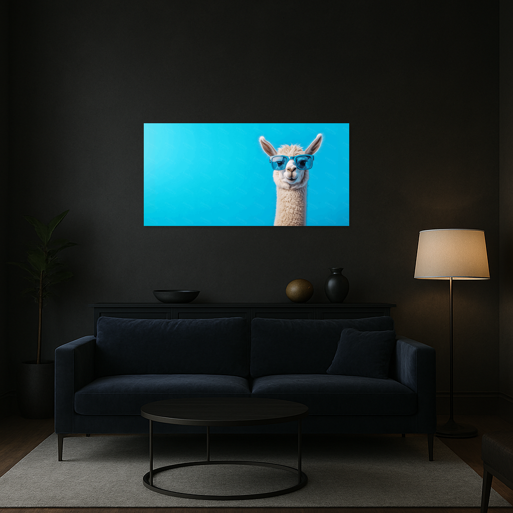 Coole lama met zonnebril