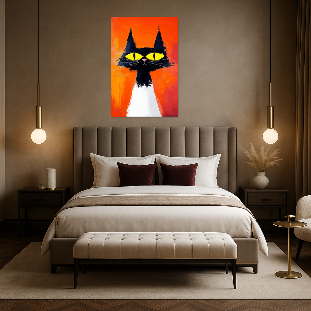 Felgekleurde kat met grote ogen