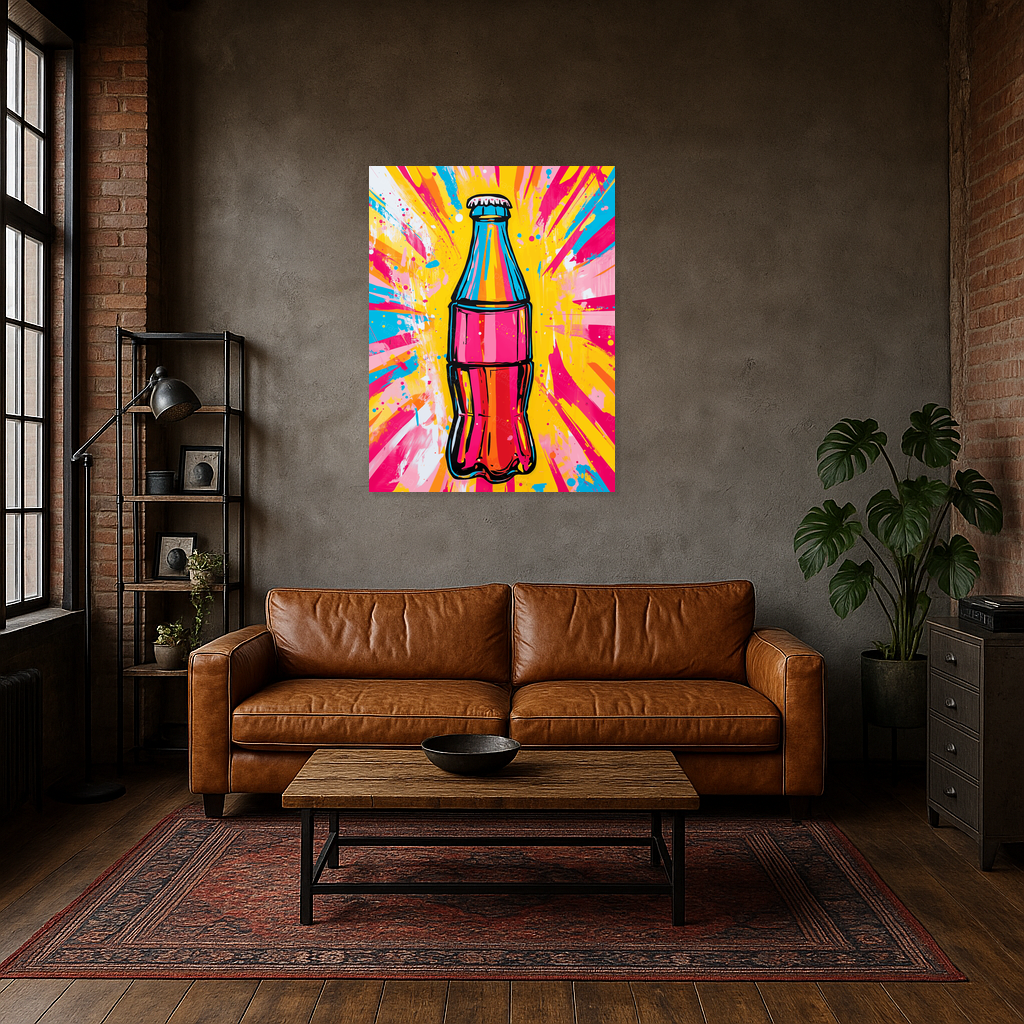 Bruisende Fles in Pop Art