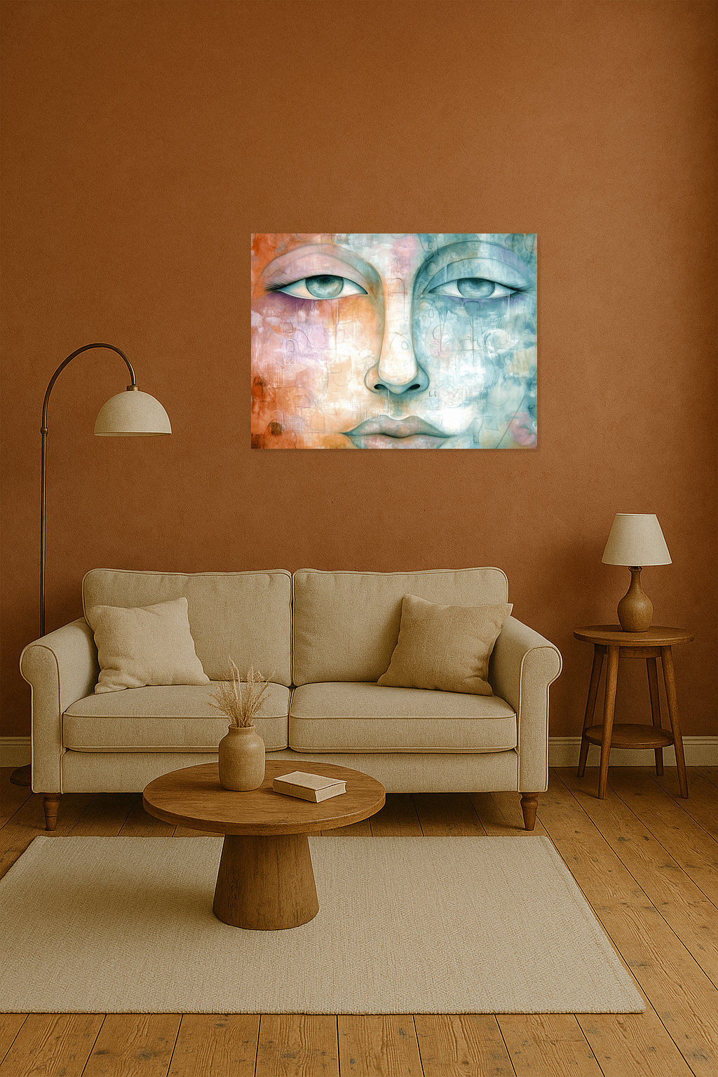 Dromerige Gezichtsuitdrukking in Pastel
