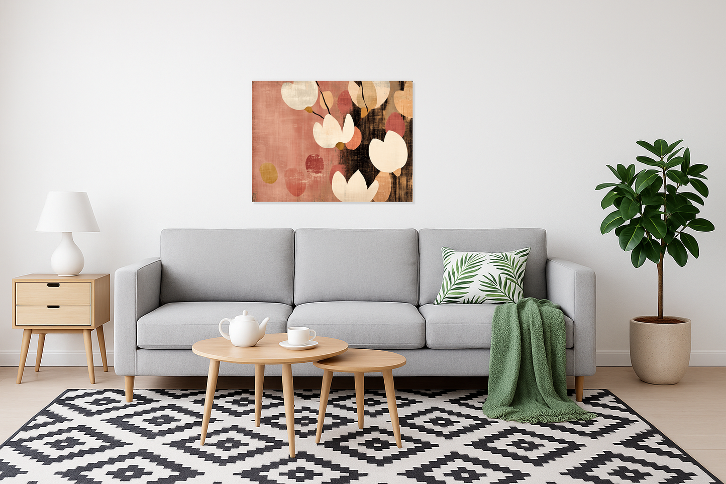 Bloemen op zachtroze achtergrond