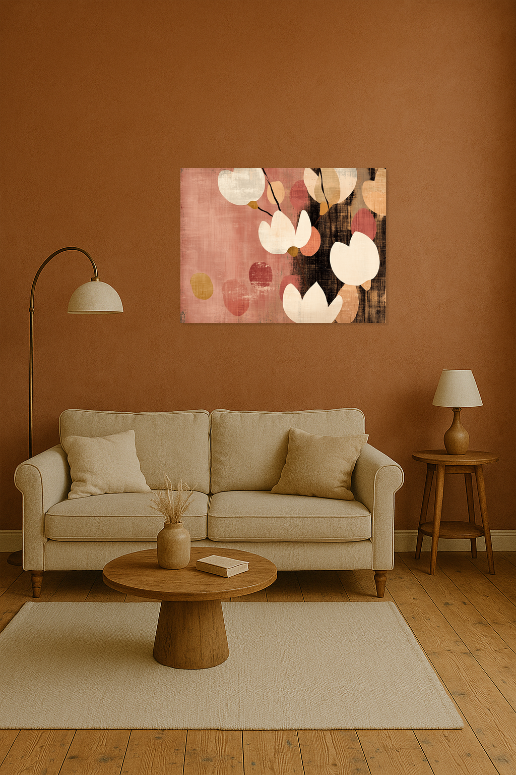 Bloemen op zachtroze achtergrond