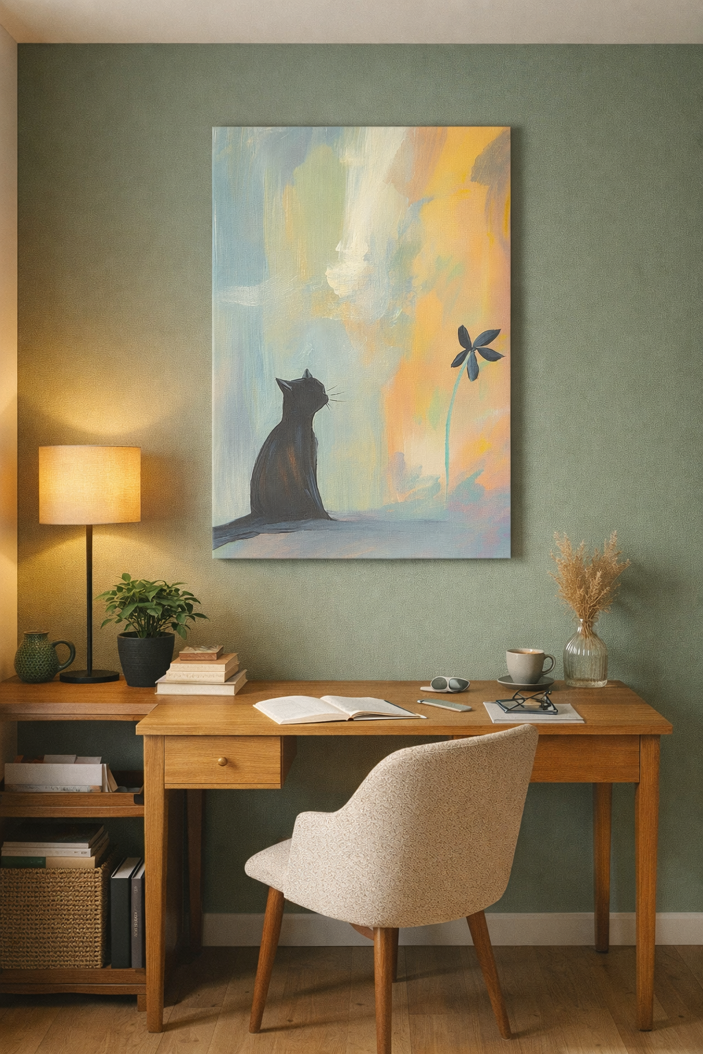 Dagdromende kat en bloem