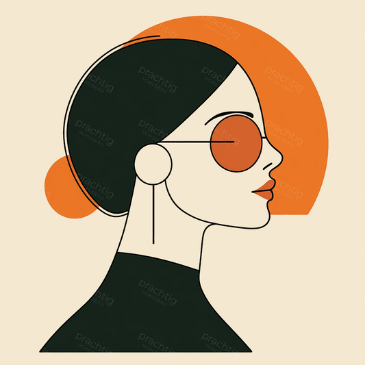 Stijlvolle Dame in Retro Profiel