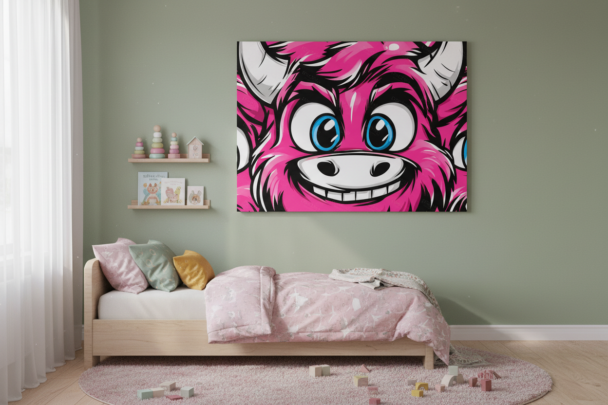 Roze monster met grote ogen