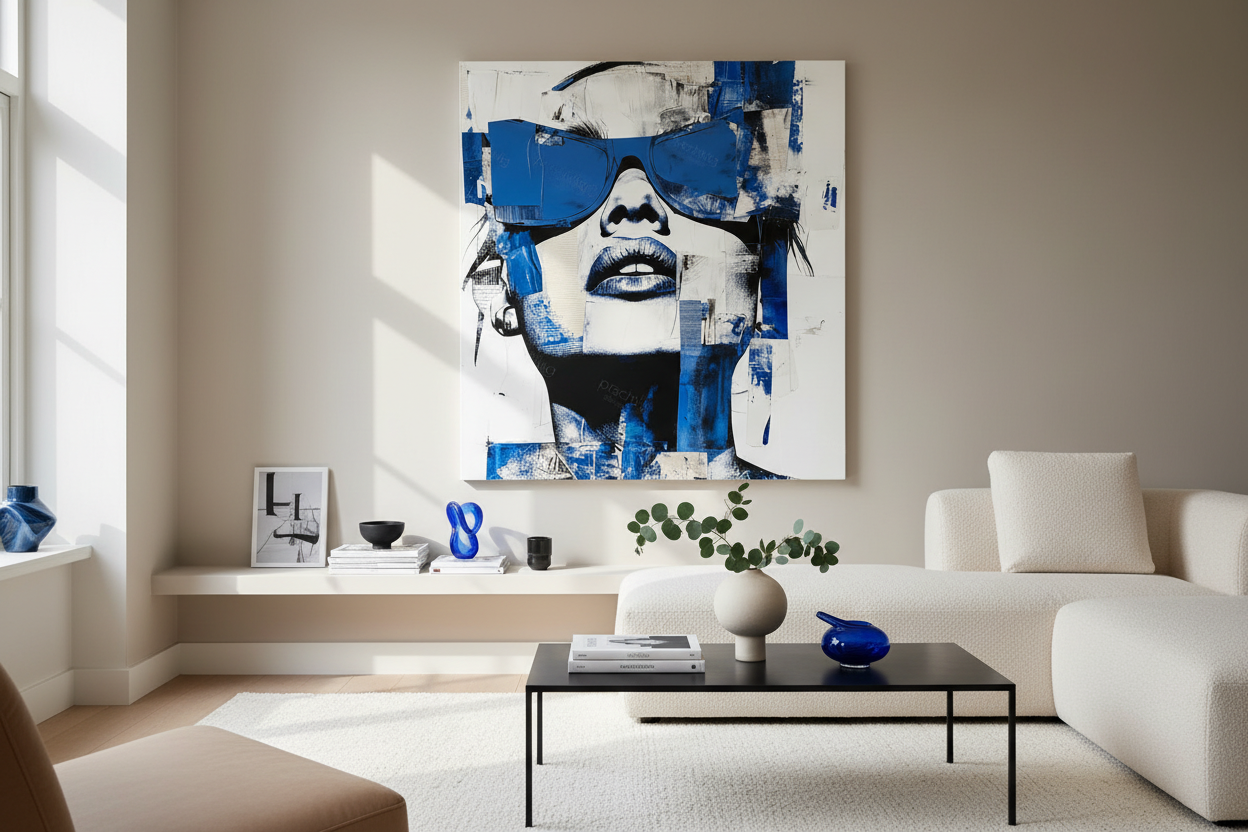 Blauwe Blik Achter Zonnebril