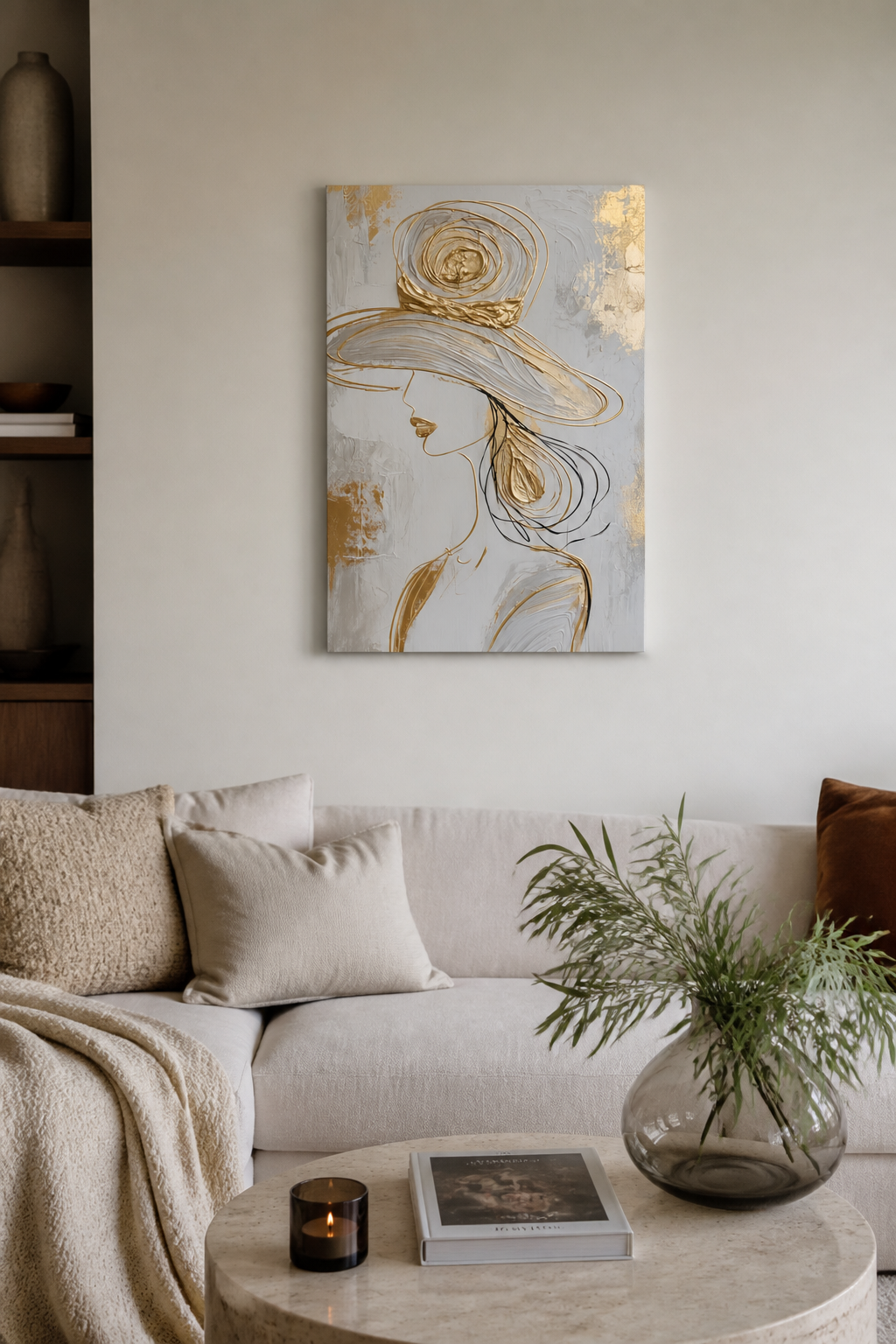 Dame met hoed en goud