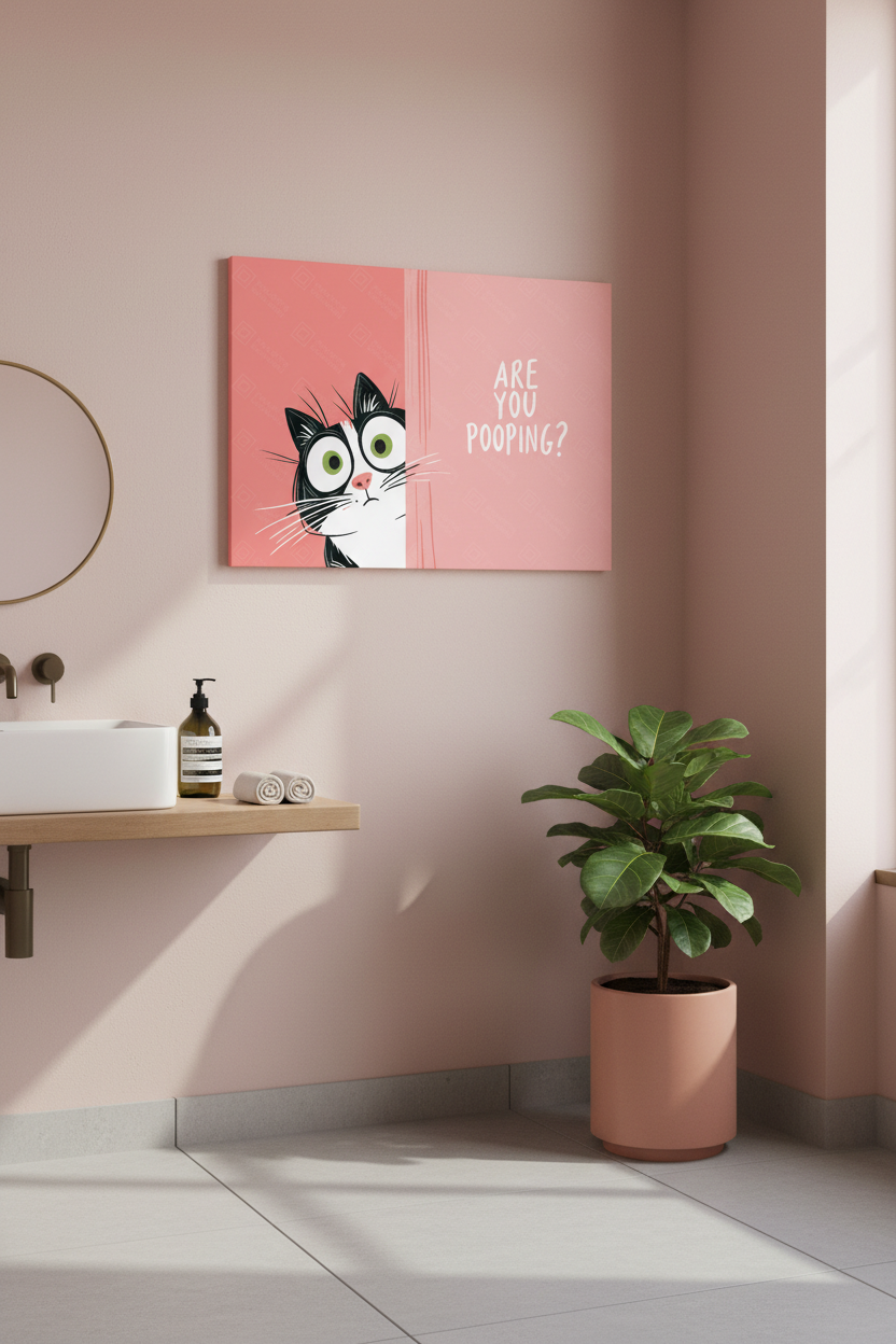 Nieuwsgierige Kat op Roze