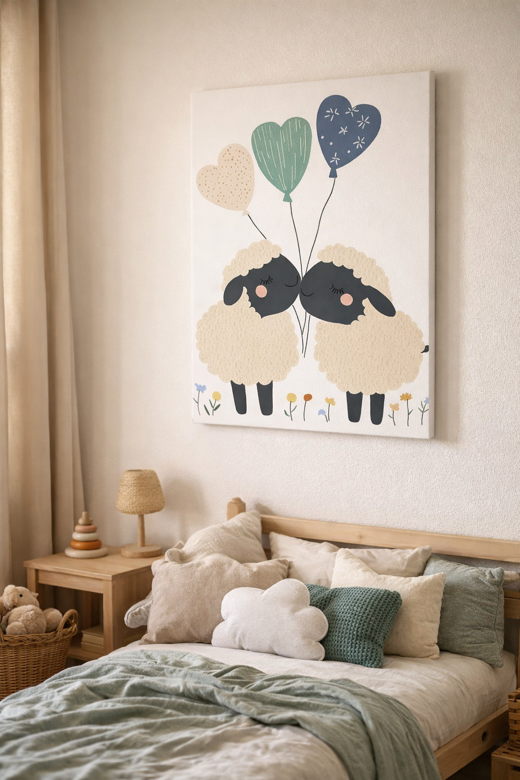 Schattige lammetjes en ballonnen