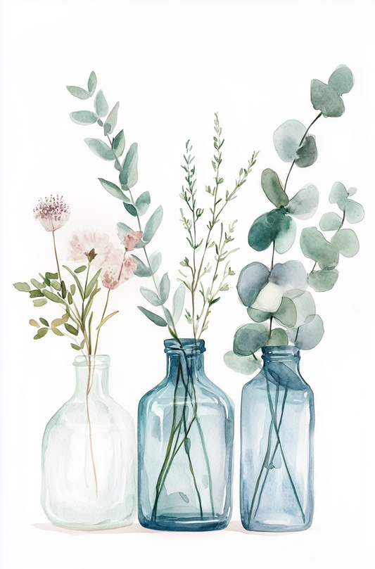 Glazen Vazen met Eucalyptus