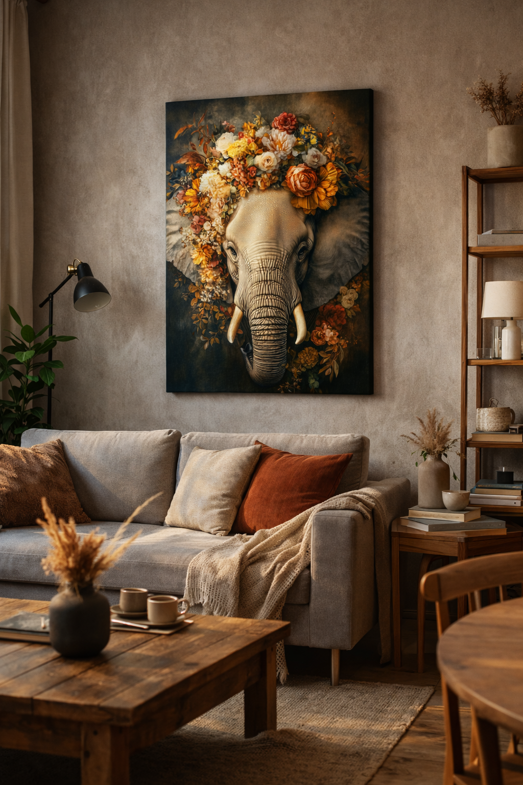 Olifant in bloemenpracht