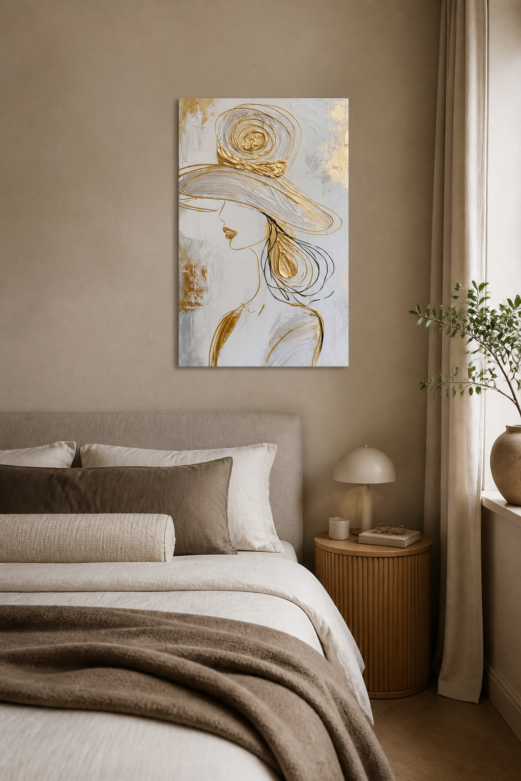 Dame met hoed en goud